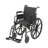 Lightweight Wheelchair McKesson Dual Axle Desk Length Arm Swing-Away Footrest Black Upholstery 20 Inch Seat Width Adult 300 lbs. Weight Capacity - BeHope