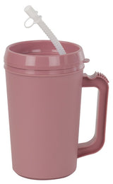 Insulated Drinking Mug GMAX Industries 22 oz. Mauve Plastic Reusable - BeHope