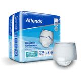 Unisex Adult Absorbent Underwear Attends® Bariatric Pull On with Tear Away Seams 2X-Large Disposable Heavy Absorbency - BeHope