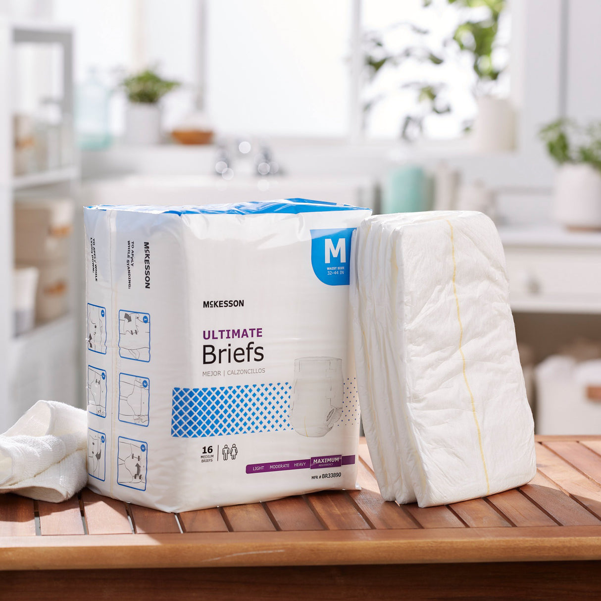 Unisex Adult Incontinence Brief McKesson Medium Disposable Heavy Absorbency - BeHope