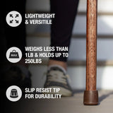 Walking Stick Brazos™ Twisted HitchHiker Wood 48 Inch Height Red - BeHope