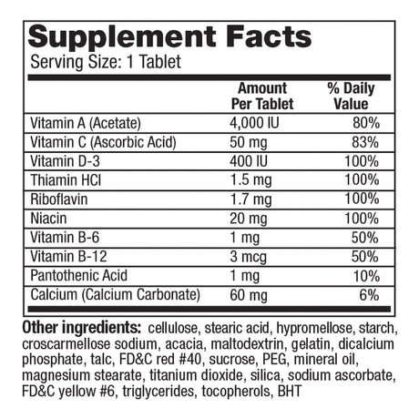 Multivitamin Supplement Geri-Care® Tablet 200 per Bottle - BeHope