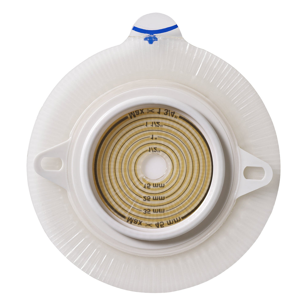 Ostomy Barrier Assura®2 Trim to Fit, Extended Wear Silicone Based Adhesive 60 mm Flange Blue Code System Synthetic Resin 3/8 to 2-1/4 Inch Opening - BeHope