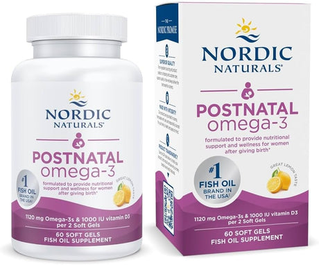 Dietary Supplement Nordic Naturals® Postnatal Omega-3 Dha / Epa 456-586 Mg Strength Softgel 60 Per Bottle Lemon - Behope
