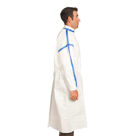 Chemotherapy Procedure Gown X-Large White Sterile ASTM F739-12 Disposable - BeHope