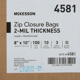 Reclosable Bag McKesson 8 X 10 Inch Polyethylene Clear Zipper Closure
