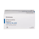 Personal Razor with Lubricating Strip McKesson Single Edge Triple Blade NonSterile Disposable - BeHope