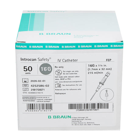 Peripheral IV Catheter Introcan Safety® FEP Polymer Passive Safety Universal Bevel - BeHope