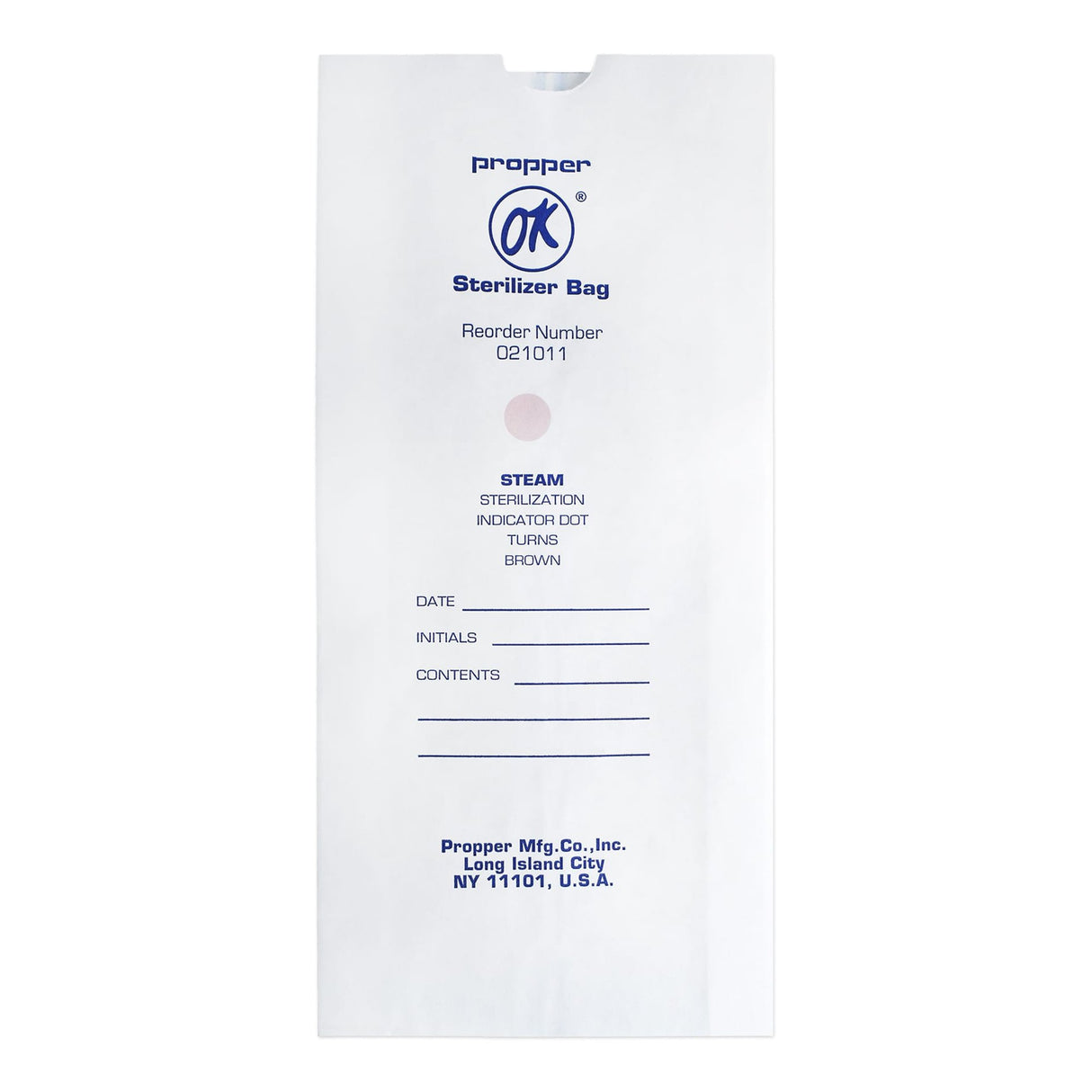 Autoclave Bag OK® Steam 1-1/2 X 5-2/5 X 12 Inch White / Blue Tape Seal Medical Grade Paper - BeHope