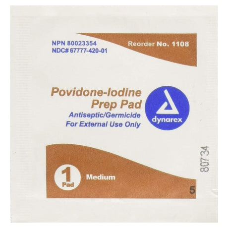 Dynarex® Povidone-iodine Prep Pad Antiseptic Nonsterile - BeHope
