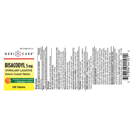 Geri-care® Fast-Acting Stimulant Laxative Bisacodyl Enteric Coated Tablets - BeHope