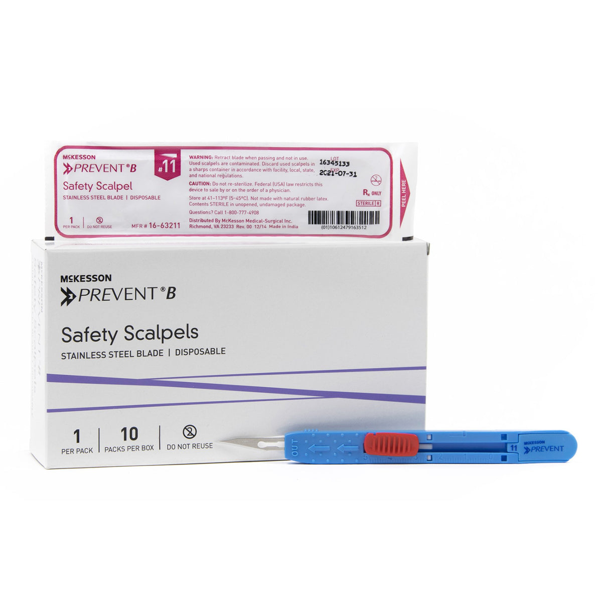 McKesson Prevent® B Safety Scalpel Sterile Stainless Steel Disposable - BeHope