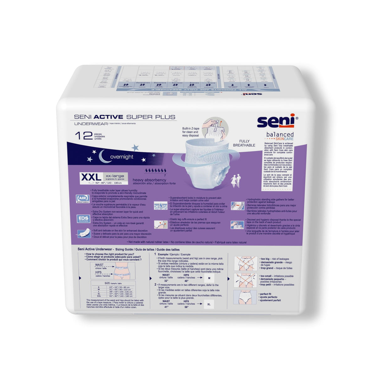 Unisex Adult Absorbent Underwear Seni® Active Super Plus Pull On with Tear Away Seams 2X-Large Disposable Heavy Absorbency - BeHope