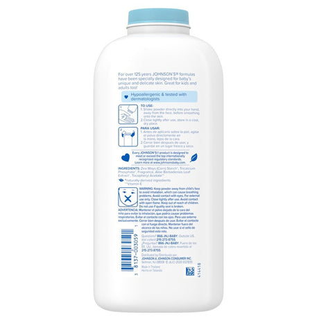 Baby Powder Johnson's® Fresh Scent Cornstarch Aloe Vitamin E Dispensing Cap - BeHope