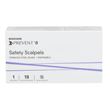 Safety Scalpel McKesson Prevent® B No. 10 Stainless Steel / Plastic Sensory Grip Handle Sterile Disposable - BeHope