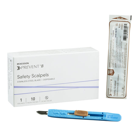 McKesson Prevent® B Safety Scalpel Sterile Stainless Steel Disposable - BeHope