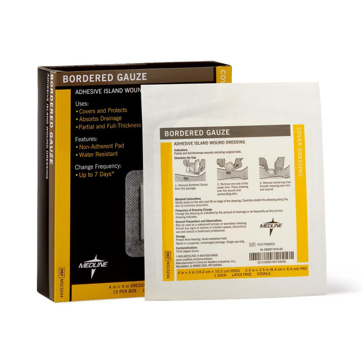 Island Dressing Medline 4 X 4 Inch Square Sterile Water Resistant Nonwoven Backing - BeHope