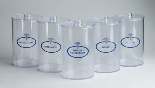 Bocaux divers - Lot de 5 étiquetés en plastique