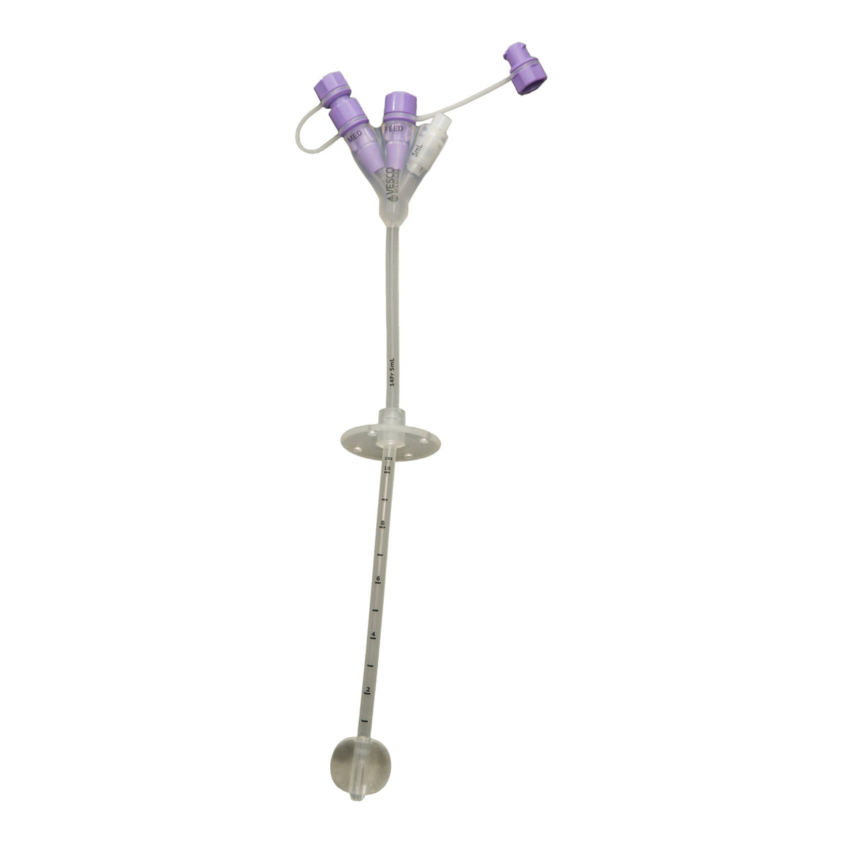 Gastrostomy Feeding Tube Vesco Medical™ 14 Fr. Silicone Sterile - BeHope