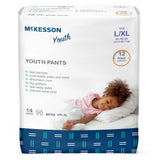 Unisex Youth Absorbent Underwear McKesson Pull On with Tear Away Seams Large / X-Large Disposable Heavy Absorbency - BeHope