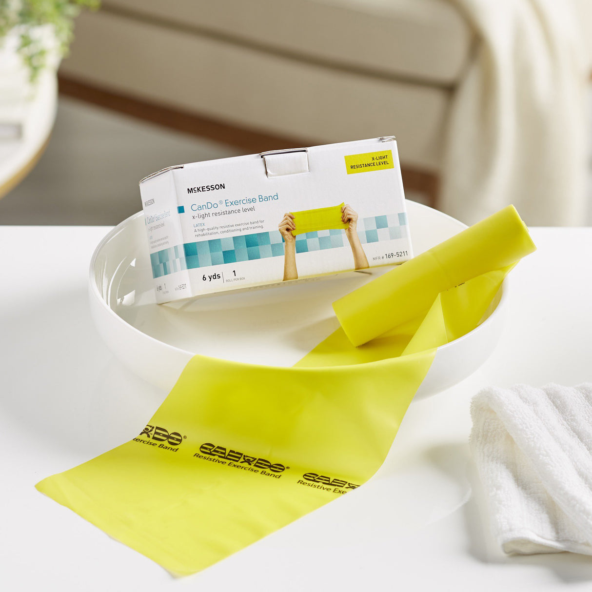 Exercise Resistance Band McKesson CanDo® Yellow 5 Inch X 6 Yard X-Light Resistance - BeHope