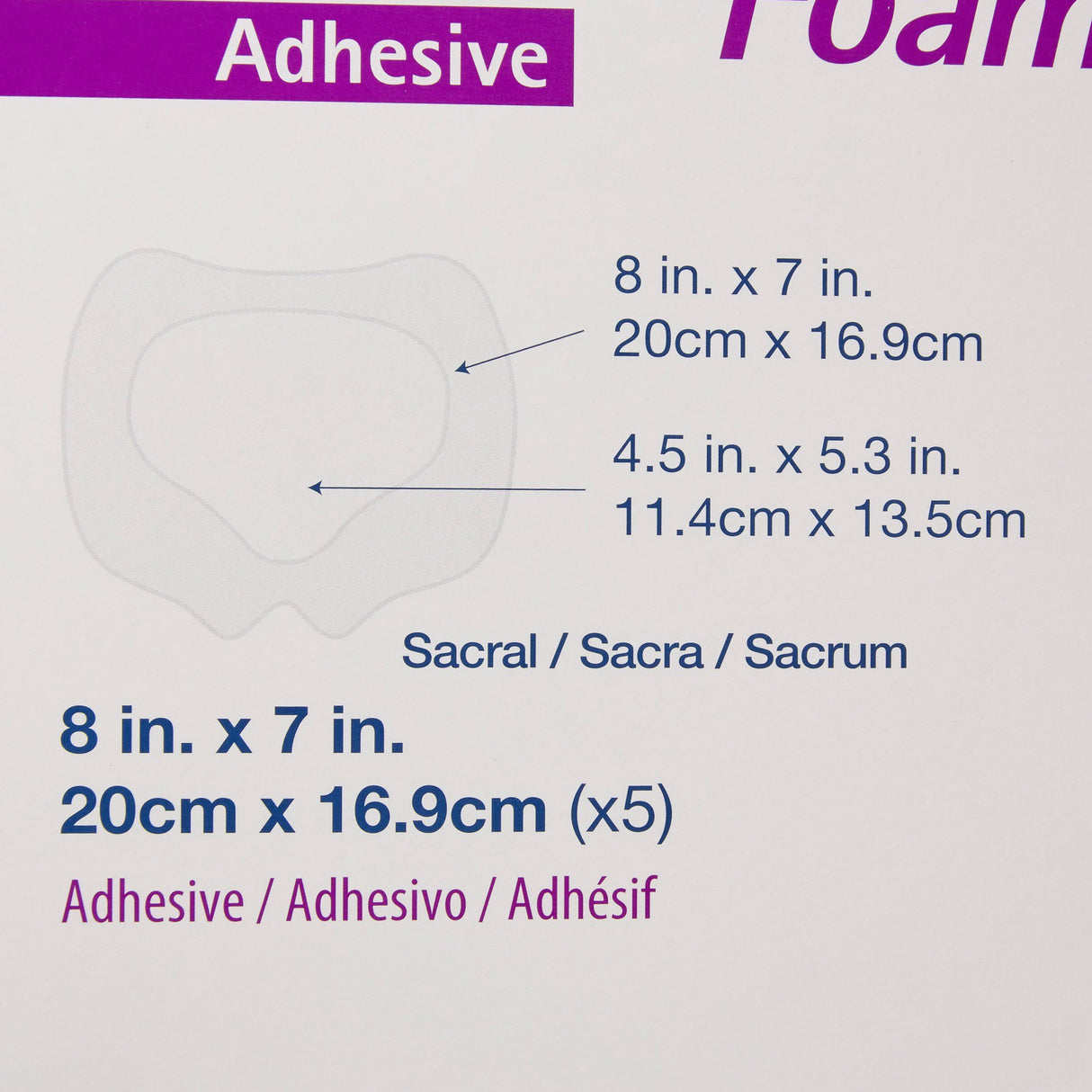 Foam Dressing Aquacel® 7 X 8 Inch With Border Waterproof Film Backing Silicone Adhesive Sacral Sterile - BeHope
