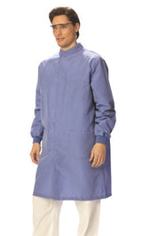 Lab Coat Ceil Blue 3x-large Knee Length Front: Single Ply Fluid Resistant Fabric, Back: Polyester / Cotton Reusable - Behope