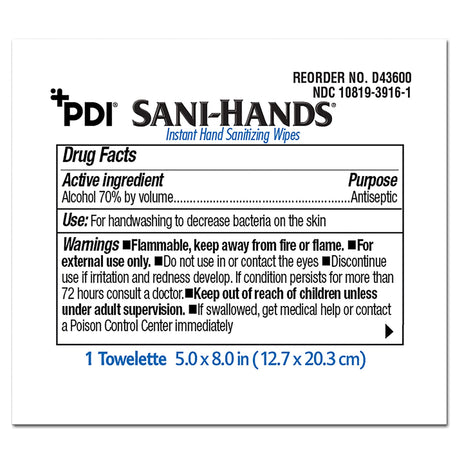 Hand Sanitizing Wipe Sani-hands® Ethyl Alcohol Wipe - BeHope