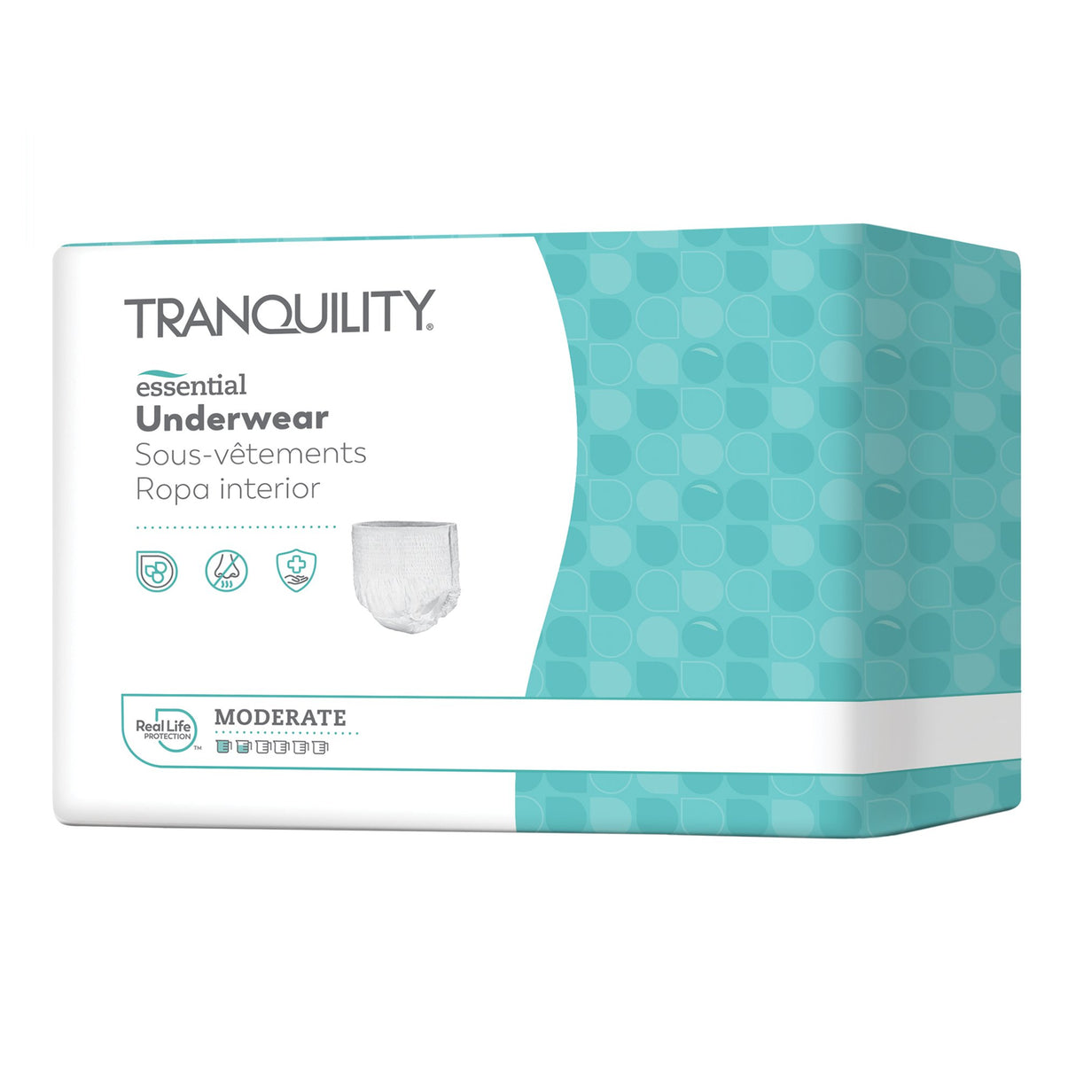 Unisex Adult Absorbent Underwear Tranquility Essential Pull On with Tear Away Seams Medium Disposable Moderate Absorbency