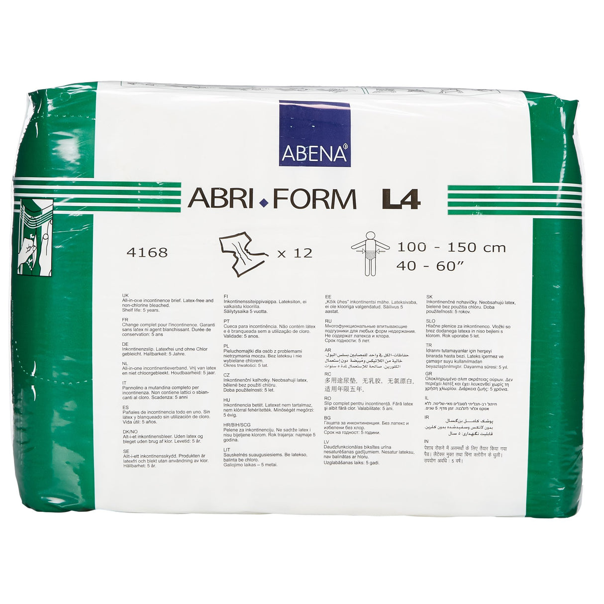 Unisex Adult Incontinence Brief Abri-Form™ Comfort L4 Large Disposable Heavy Absorbency - BeHope
