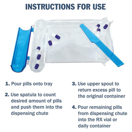 Durable Transparent Pill Counting Tray with Spatula - BeHope