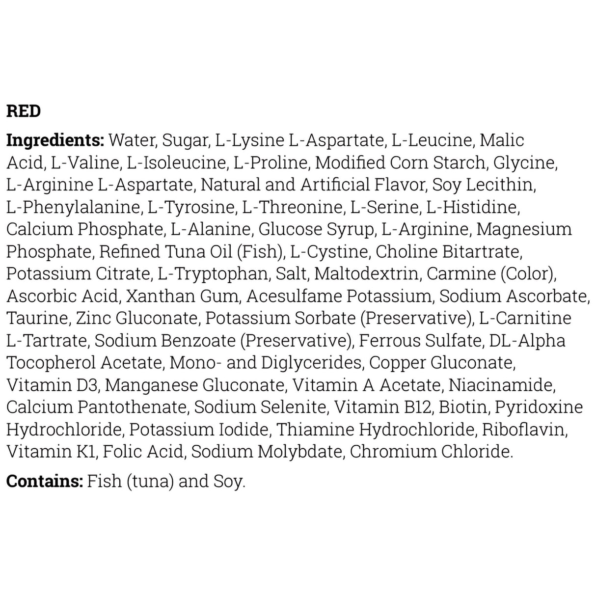 Oral Supplement HCU cooler 15 Red Flavor Liquid 130 mL Pouch
