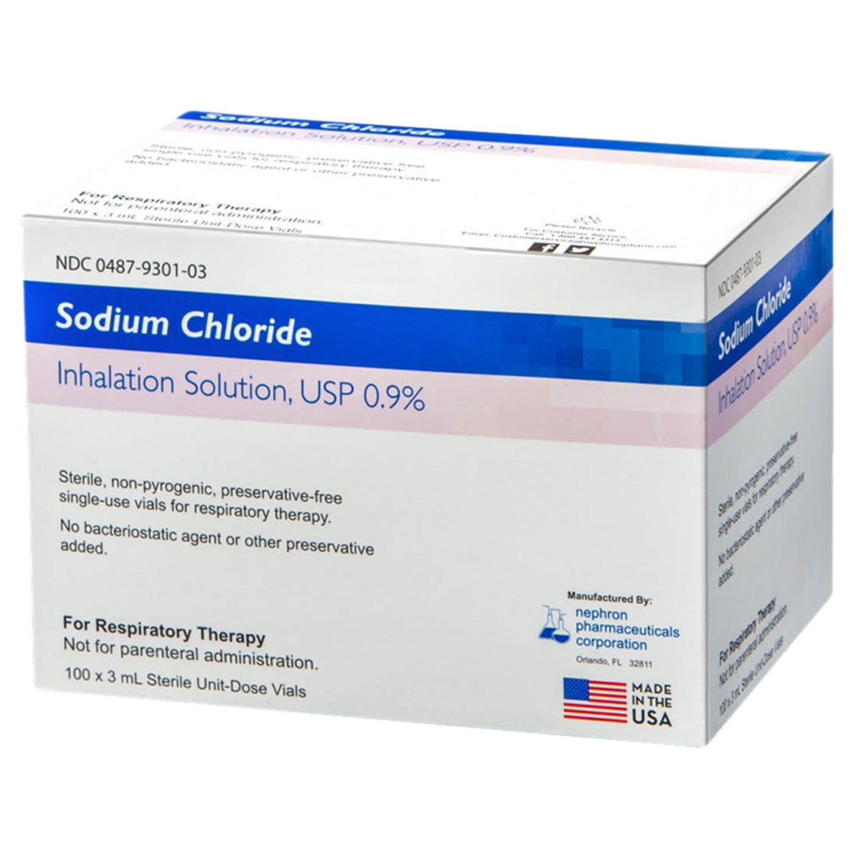 Sodium Chloride, Preservative Free 0.9% Solution 3 mL - BeHope
