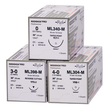 Absorbable Suture With Needle Reli® Polydioxanone Yct-1 1/2 Circle Taper Point Needle Size 0 Monofilament - Behope