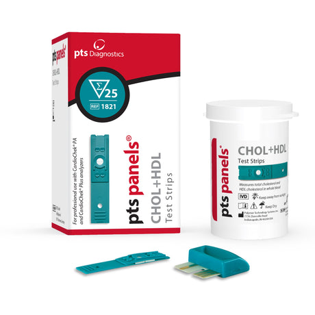 General Chemistry Reagent PTS Panels® High-Density Lipoprotein (HDL) Cholesterol CLIA Waived For Cardiochek PA Analyzer 25 Tests - BeHope