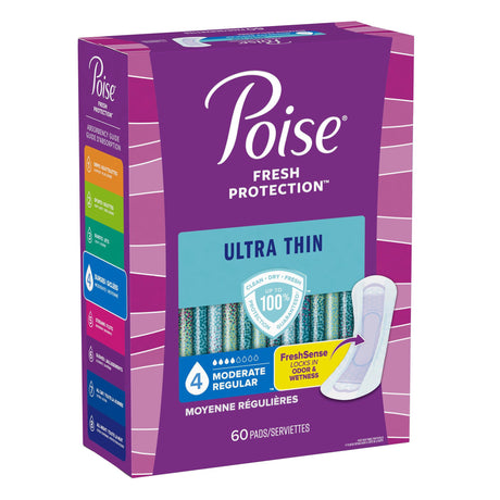 Bladder Control Pad Poise® Fresh Protection™ Ultra Thin 9.4 Inch Length Moderate Absorbency Sodium Polyacrylate Core One Size Fits Most - BeHope