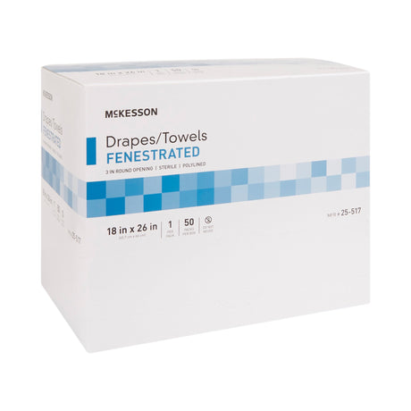McKesson Polylined Tissue Drape Towel Sterile with Round Fenestration - BeHope