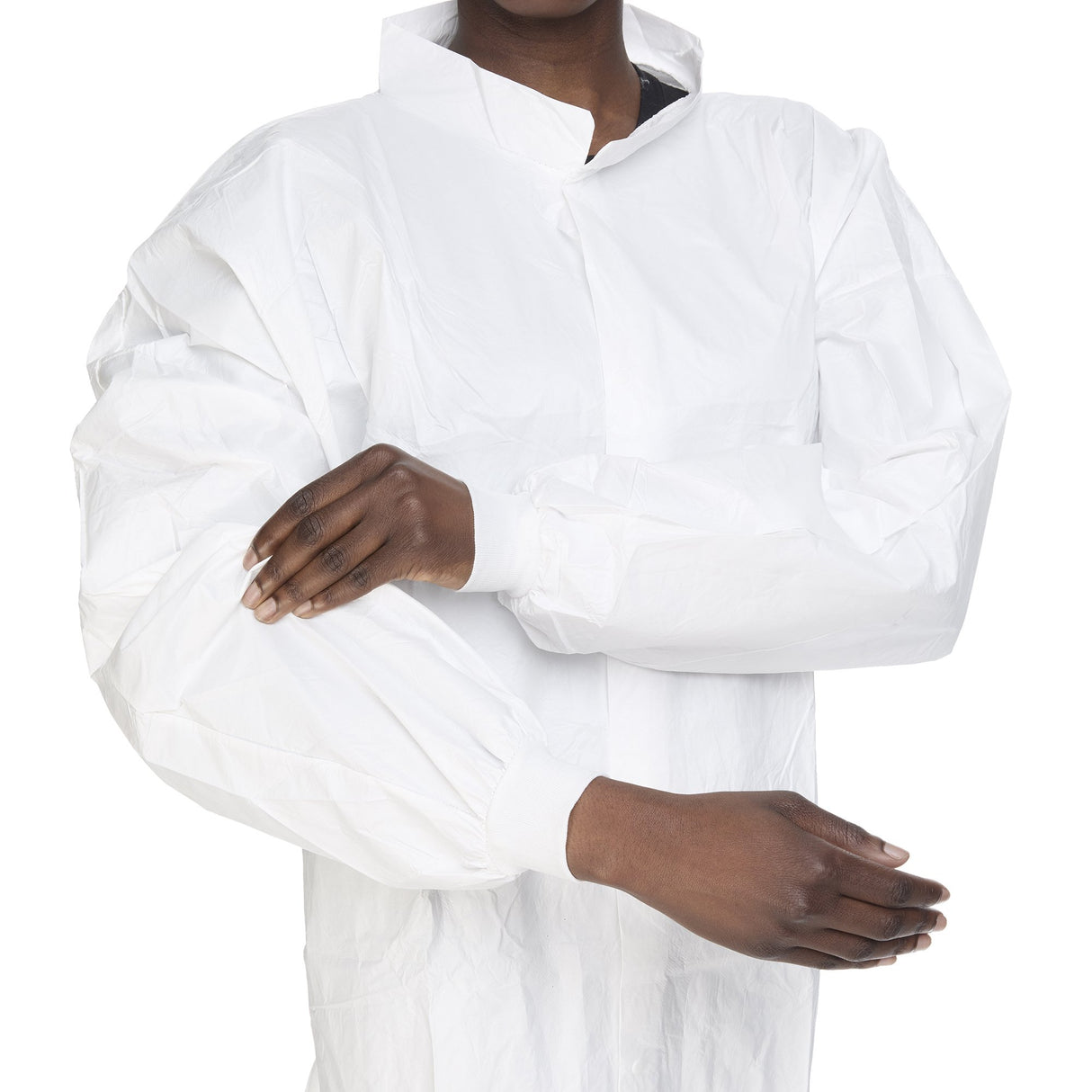 Cleanroom Lab Coat Contec® CritiGear™ White Large Knee Length Microporous Fabric Disposable - BeHope