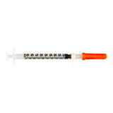 Safety Insulin Syringe with Needle Magellan™ 1 mL 1/2 Inch 29 Gauge Sliding Safety Needle Regular Wall - BeHope
