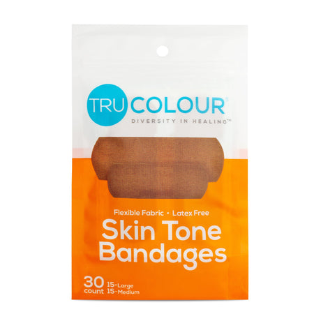 Waterproof Adhesive Strip Tru-Colour® Fabric Brown 1 X 3 Inch Sterile - BeHope