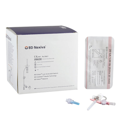 Closed IV Catheter Nexiva™ 20 Gauge 1 Inch Vialon Biomaterial Winged Hub Blood Control - BeHope