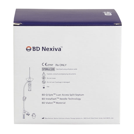 Closed IV Catheter Nexiva™ 18 Gauge 1-1/4 Inch Vialon Biomaterial Winged Hub Blood Control - BeHope