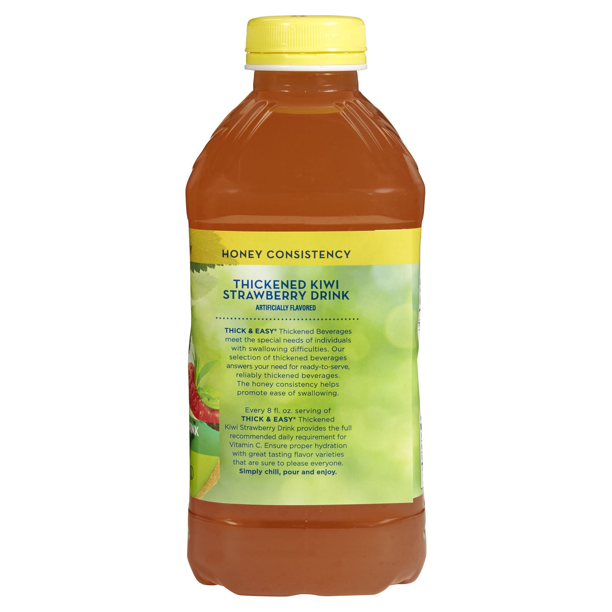 Thickened Beverage Thick & Easy® 46 oz. Bottle Kiwi Strawberry Flavor Liquid IDDSI Level 3 Moderately Thick/Liquidized - BeHope