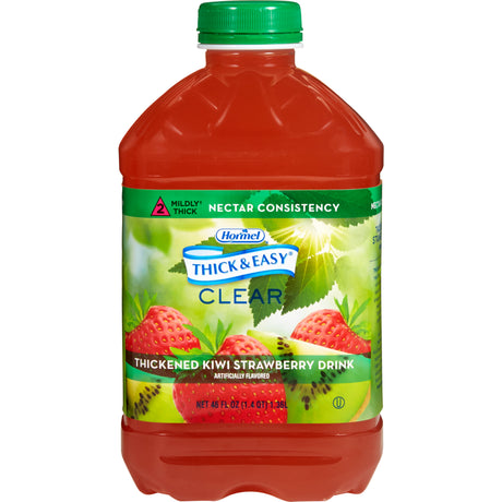 Thickened Beverage Thick & Easy® 46 oz. Bottle Kiwi Strawberry Flavor Liquid IDDSI Level 2 Mildly Thick - BeHope