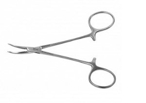 Mosquito Forceps BR Surgical Halsted 5 Inch Length OR / Surgical Grade German Stainless Steel NonSterile Locking Finger Ring Handle Curved Serrated Tips - BeHope