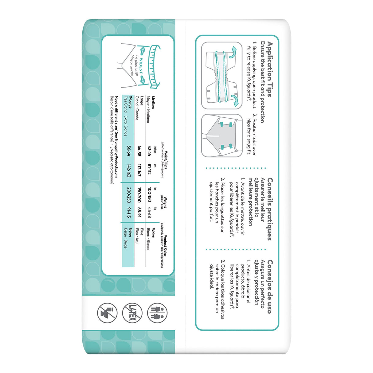 Unisex Adult Incontinence Brief Tranquility® Essential X-Large Disposable Moderate Absorbency - BeHope