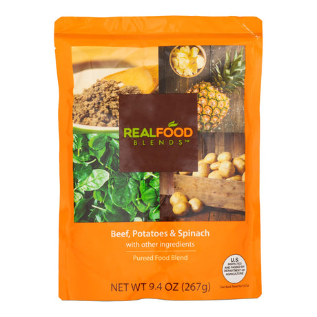 Tube Feeding Formula Real Food Blends® Beef / Potatoes / Spinach Flavor Liquid 9.4 oz. Pouch - BeHope