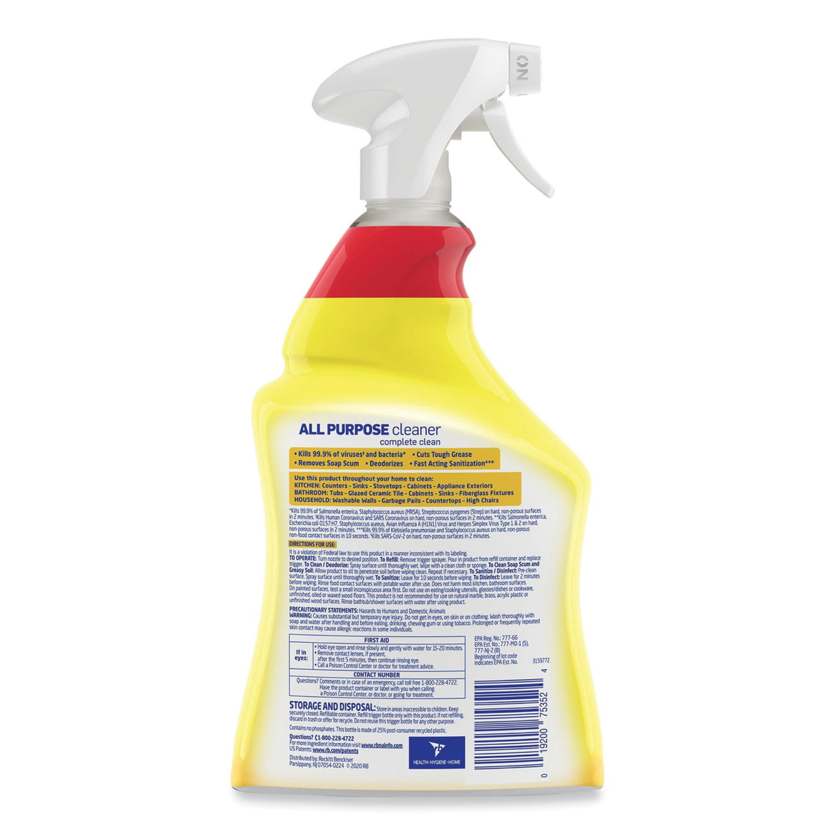 Surface Disinfectant Cleaner Lysol® All Purpose Trigger Spray Liquid 32 oz. Bottle Lemon Breeze Scent NonSterile - BeHope