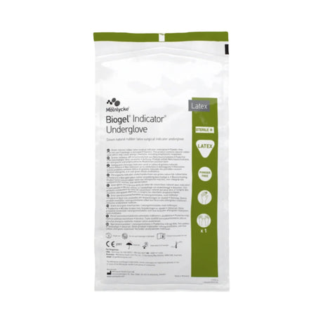 Surgical Underglove Biogel® Indicator™ Underglove Size 8.5 Sterile Latex Standard Cuff Length Smooth Green Not Chemo Approved - BeHope