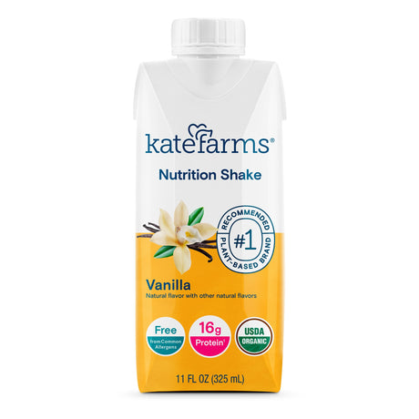 Oral Supplement Kate Farms Nutrition Shake Vanilla Flavor Liquid 11 oz. Carton - BeHope